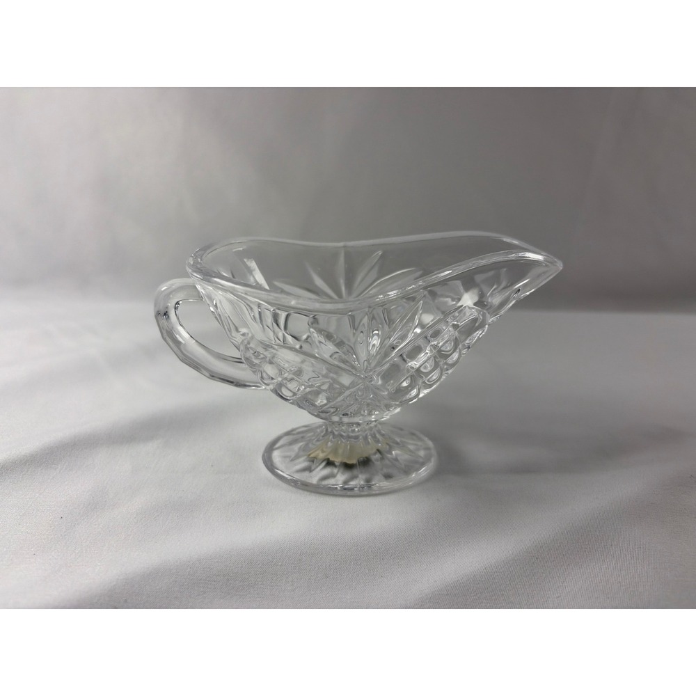 Shannon Crystal Designs of Ireland Lead Crystal Footed Gravy Boat Sauce Pitcher - Picture 3 of 5